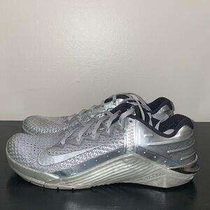Nike Metcon 6 PRM Metallic Silver Shoe Sz 8.5